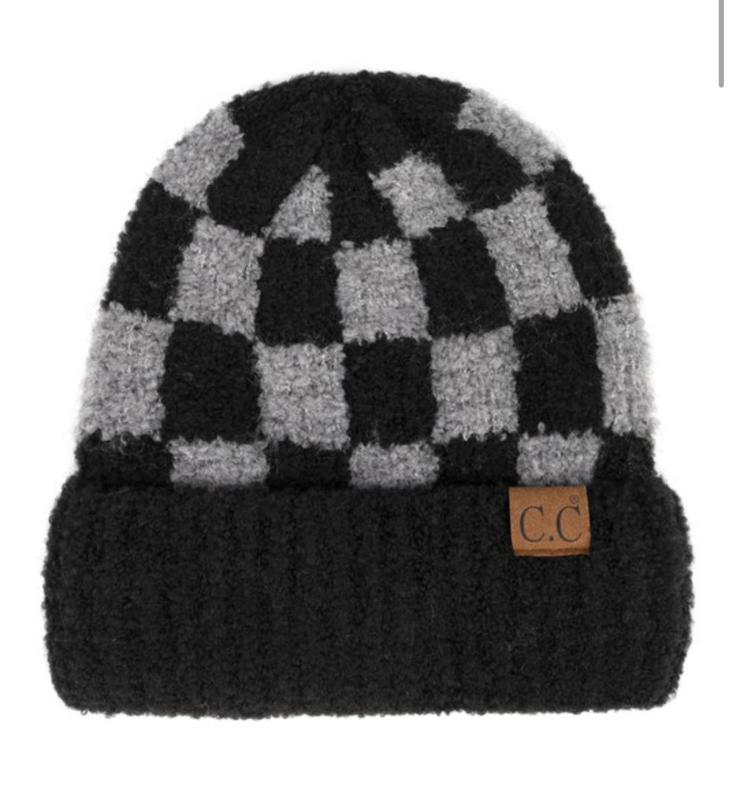 CC Checkered Boucle Beanie